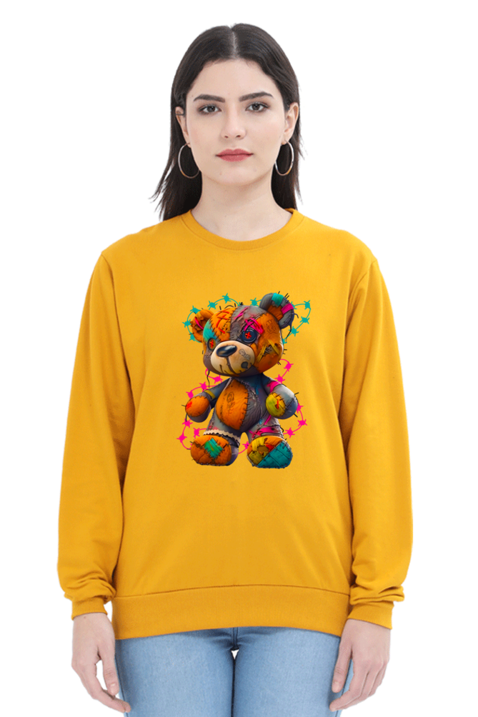 Voodoo Teddy Unisex Sweatshirt - Mustard Yellow / S