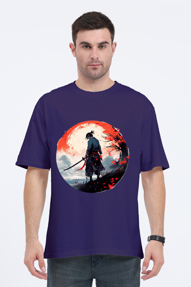 Samurai Series 1 Unisex Oversized T-shirt - Purple / L