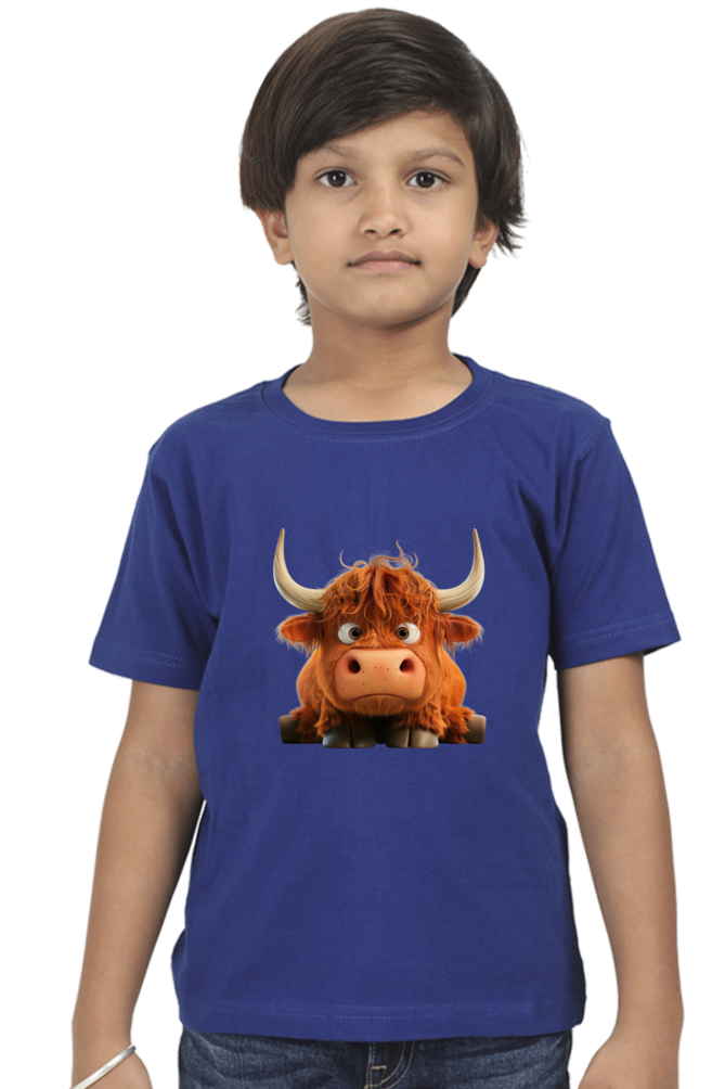 Grumpy Highland Cow Boys T-shirt