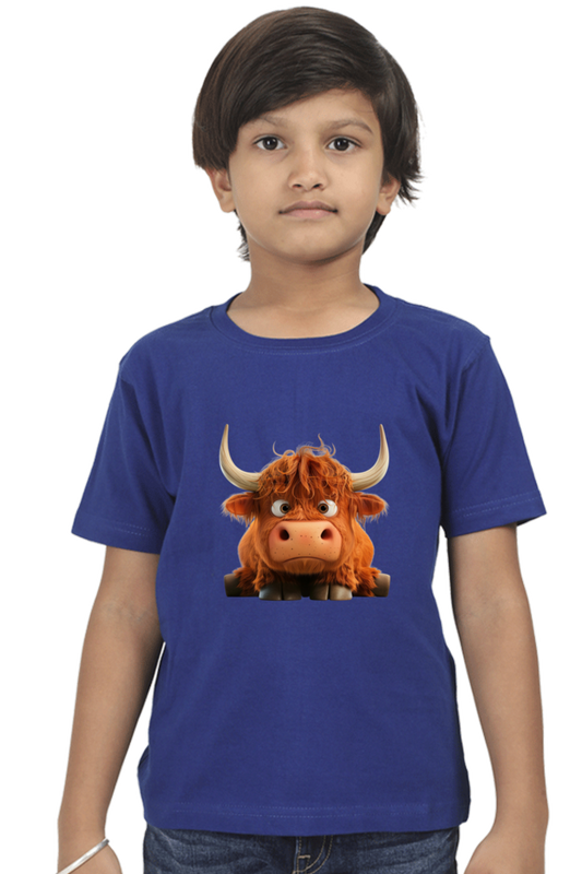 Grumpy Highland Cow Boys T-shirt