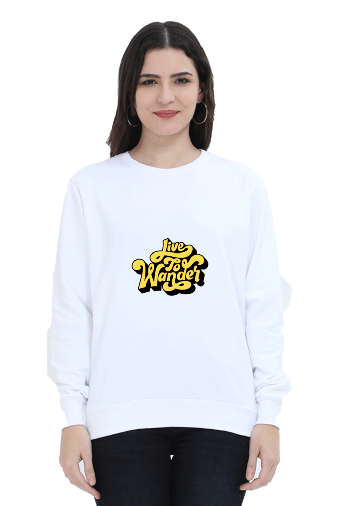 Live To Wander Unisex Sweatshirt - White / S