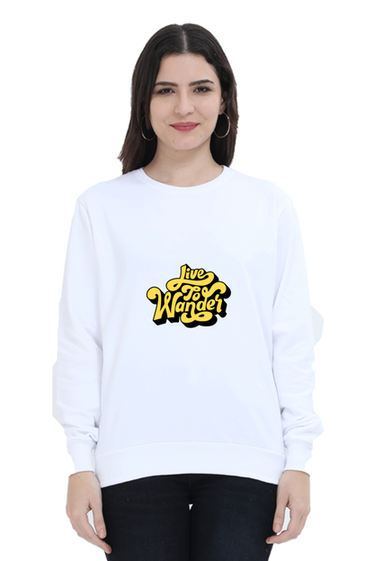 Live To Wander Unisex Sweatshirt - White / S