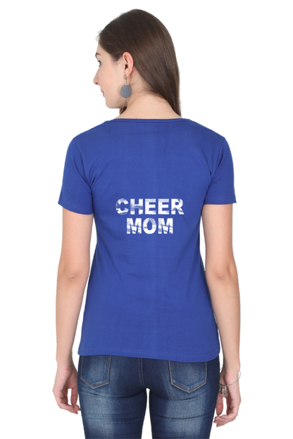 cheer mom printed t shirt for women blue color