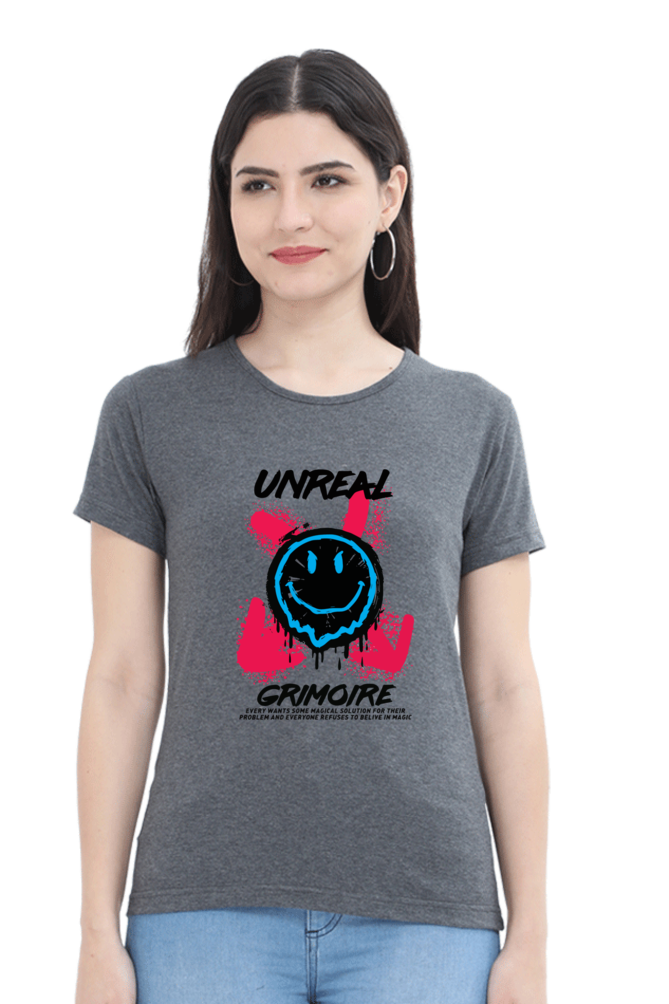 Unreal Grimoire Women’s T-shirt - Charcoal Melange / S