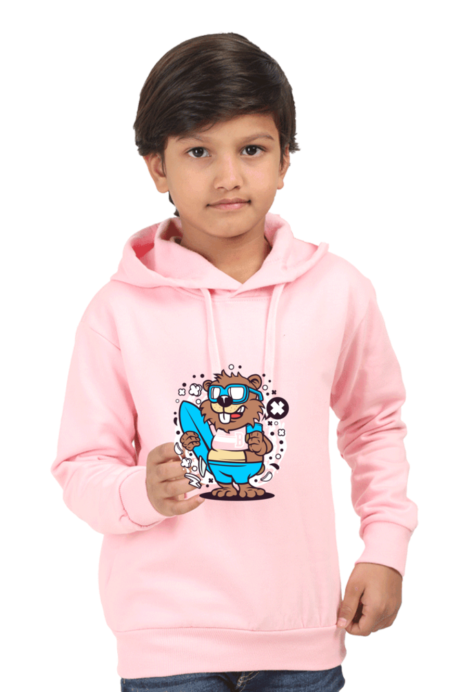 hoddies for kids pink color printed