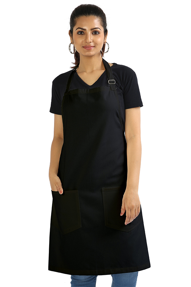 Unisex Cotton Apron - Black / Standard