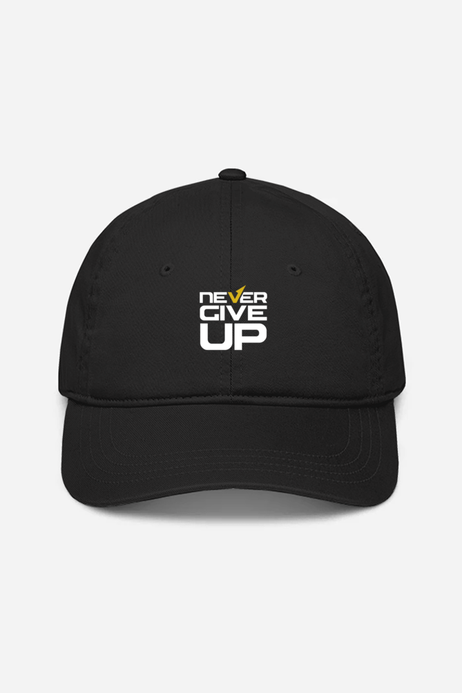 Never Give Up Unisex Baseball Cap - Black / Standard