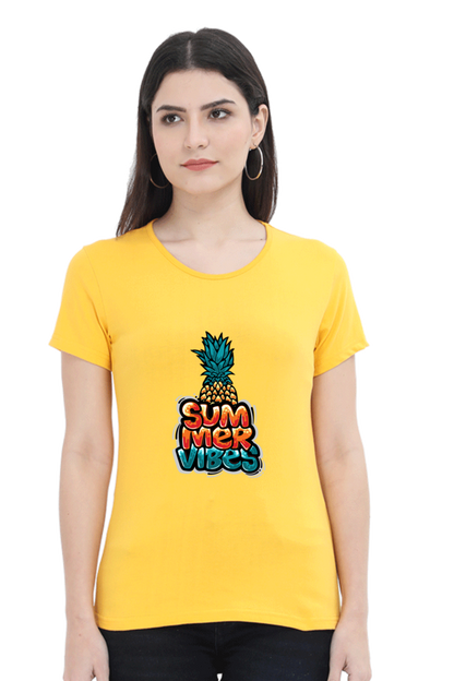 Summer Vibes Women’s T-shirt - Golden Yellow / XL