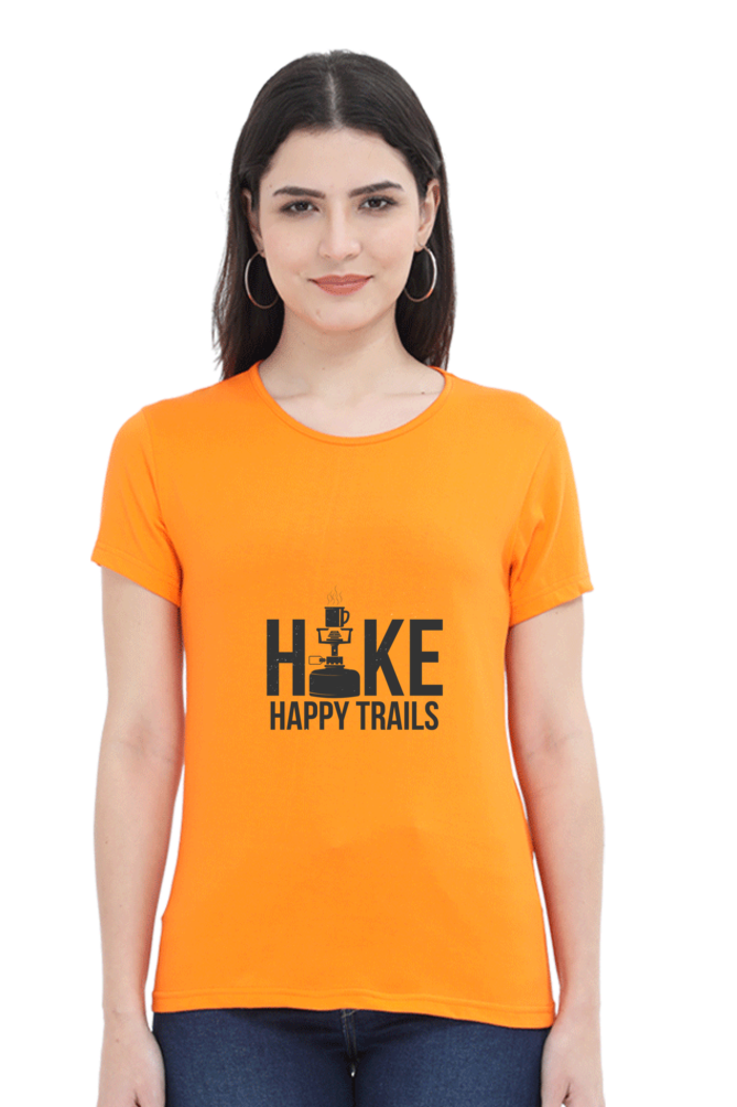 Hike Happy Trails Women’s T-Shirt - Orange / L