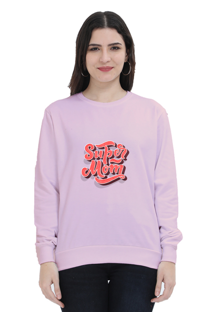 Super Mom Unisex Sweatshirt - Light Baby Pink / XL