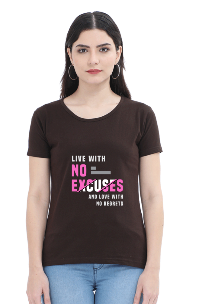 Live With No Excuses And Love With No Regrets - Coffee Brown / XL