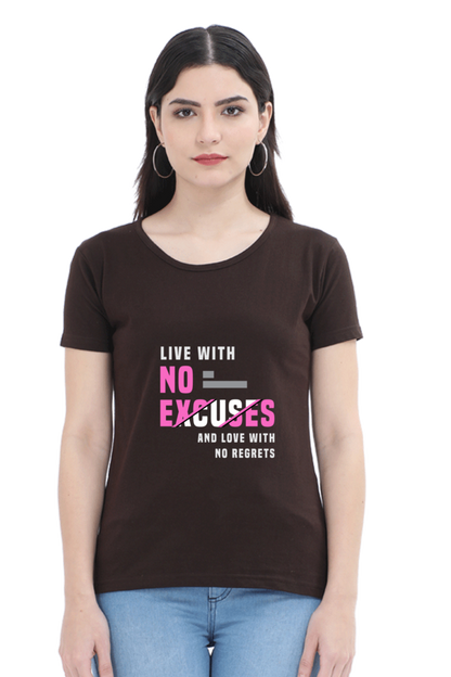 Live With No Excuses And Love With No Regrets - Coffee Brown / XL