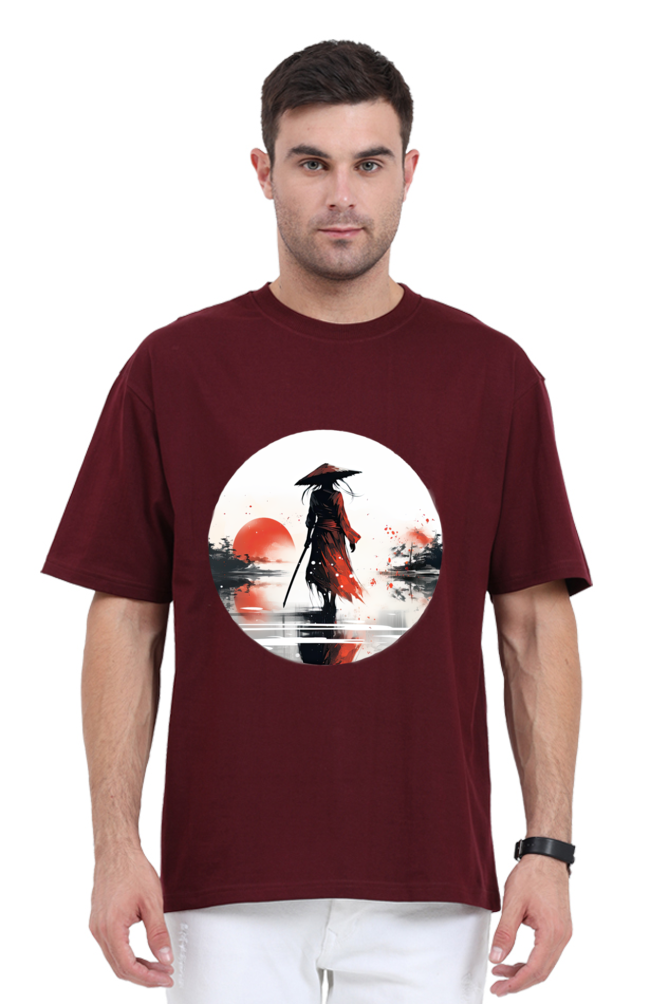 Samurai Series 5 Unisex Oversized T-shirt - Maroon / S