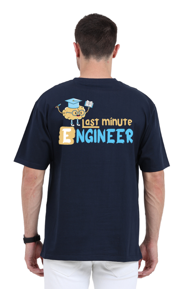 Last Minute Engineer Unisex Oversized T-shirt - Navy Blue / S