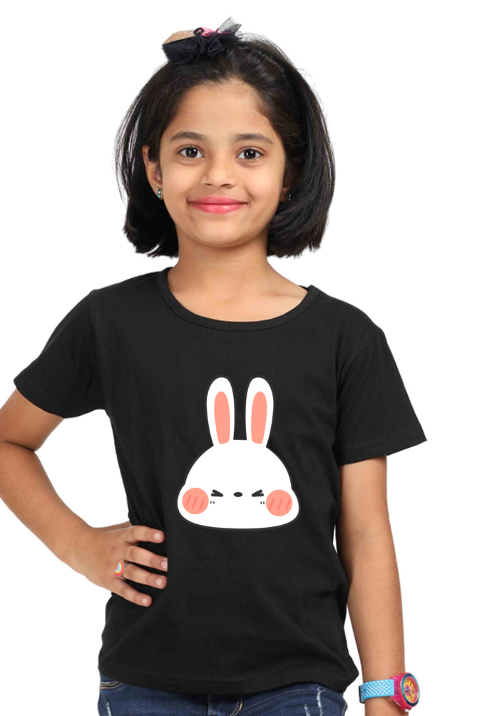 Cute Rabbit Head Girls T-shirt