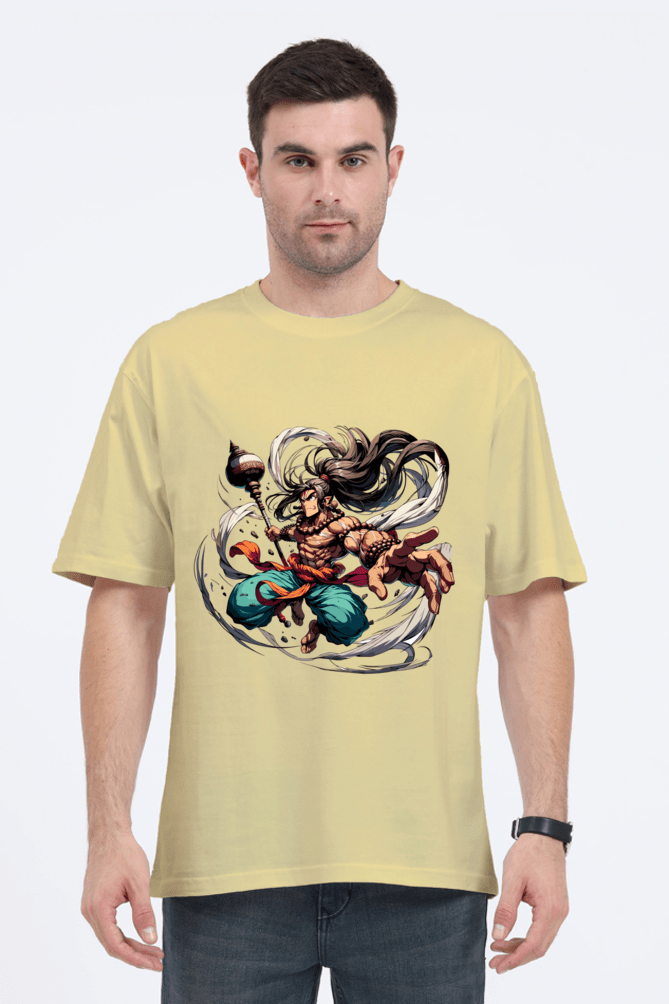 Hanuman Series 8 Unisex Oversized T-shirt - Beige / S