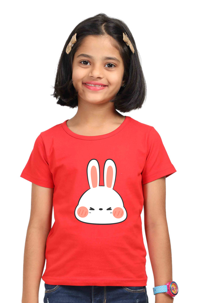 Cute Rabbit Head Girls T-shirt