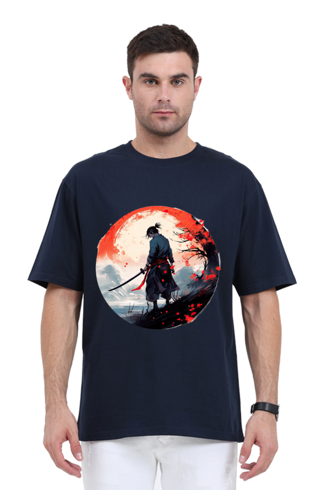 Samurai Series 1 Unisex Oversized T-shirt - Navy Blue / XL