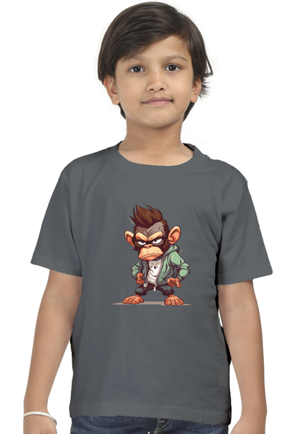 Hip Hop Monkey Boys T-shirt - Steel Grey / 5Yrs