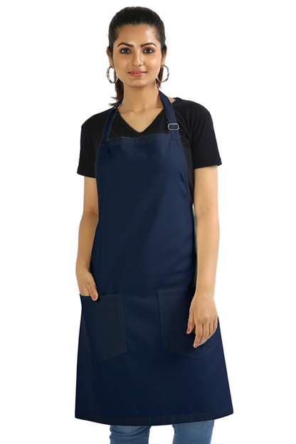 Unisex Cotton Apron - Navy Blue / Standard