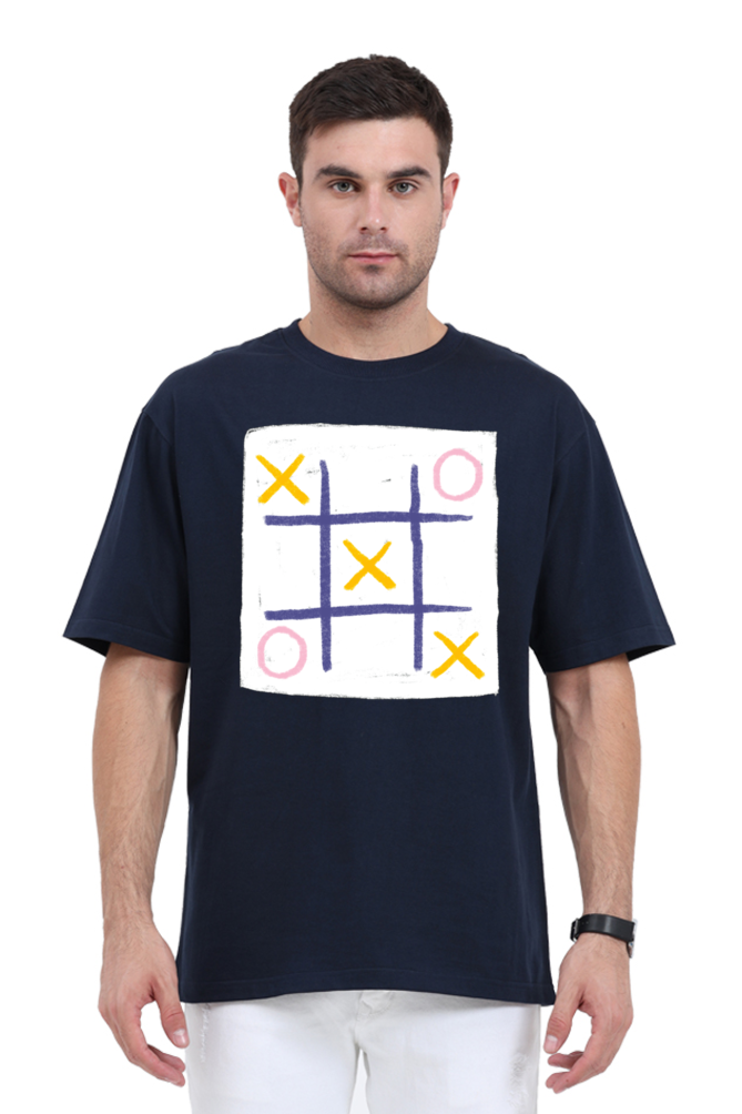 XO Unisex Oversized T-Shirt - Navy Blue / XS