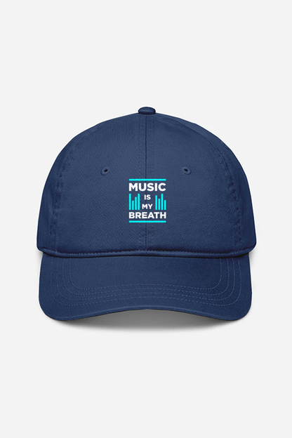 Music Is My Breath Unisex Baseball Cap - Navy Blue / Standard