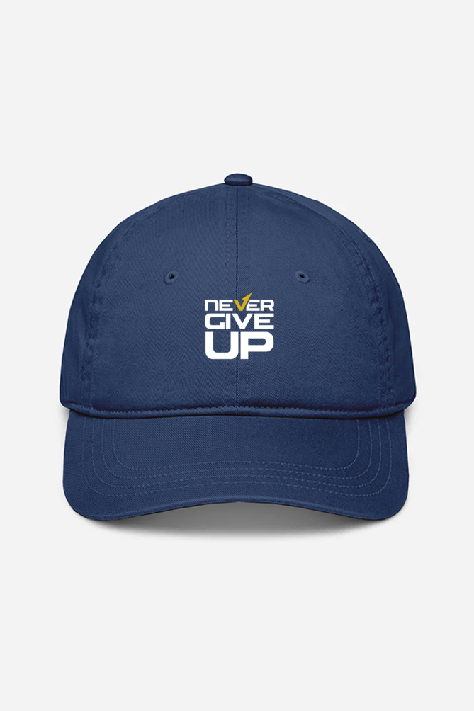 Never Give Up Unisex Baseball Cap - Navy Blue / Standard