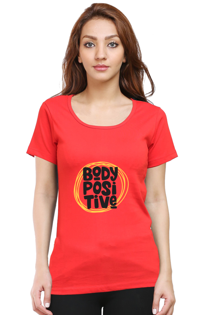 cotton t shirt for women half sleeves red