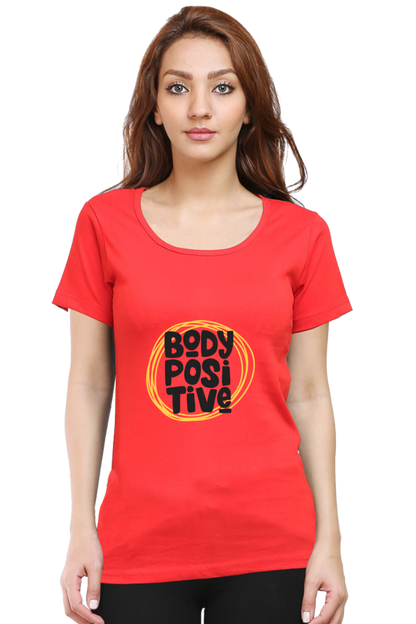 cotton t shirt for women half sleeves red