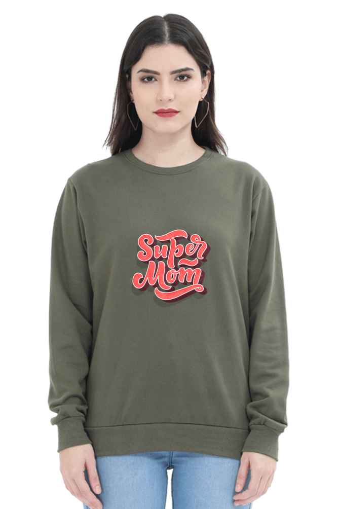 Super Mom Unisex Sweatshirt - Olive Green / XXL