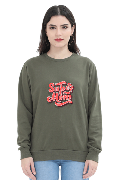 Super Mom Unisex Sweatshirt - Olive Green / XXL