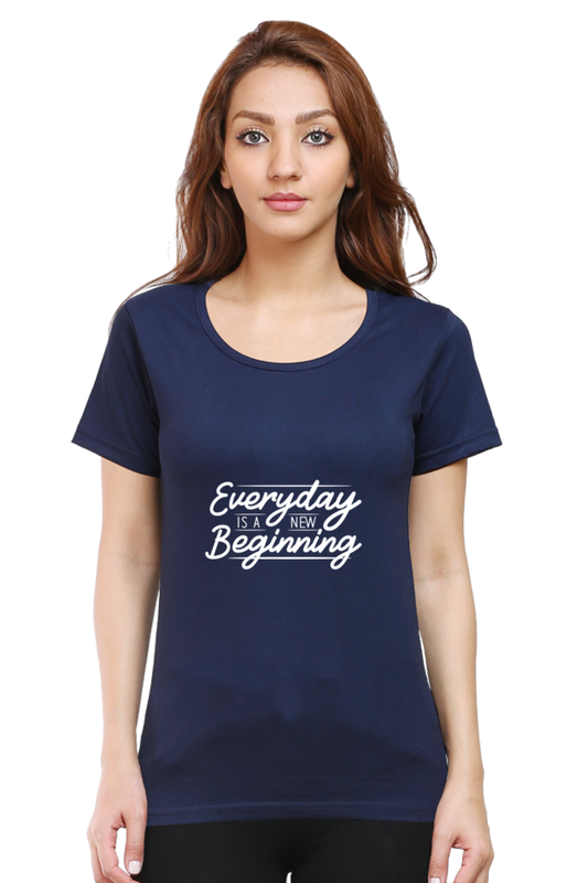 Every Day Is A New Beginning Women’s T-Shirt - Navy Blue / S