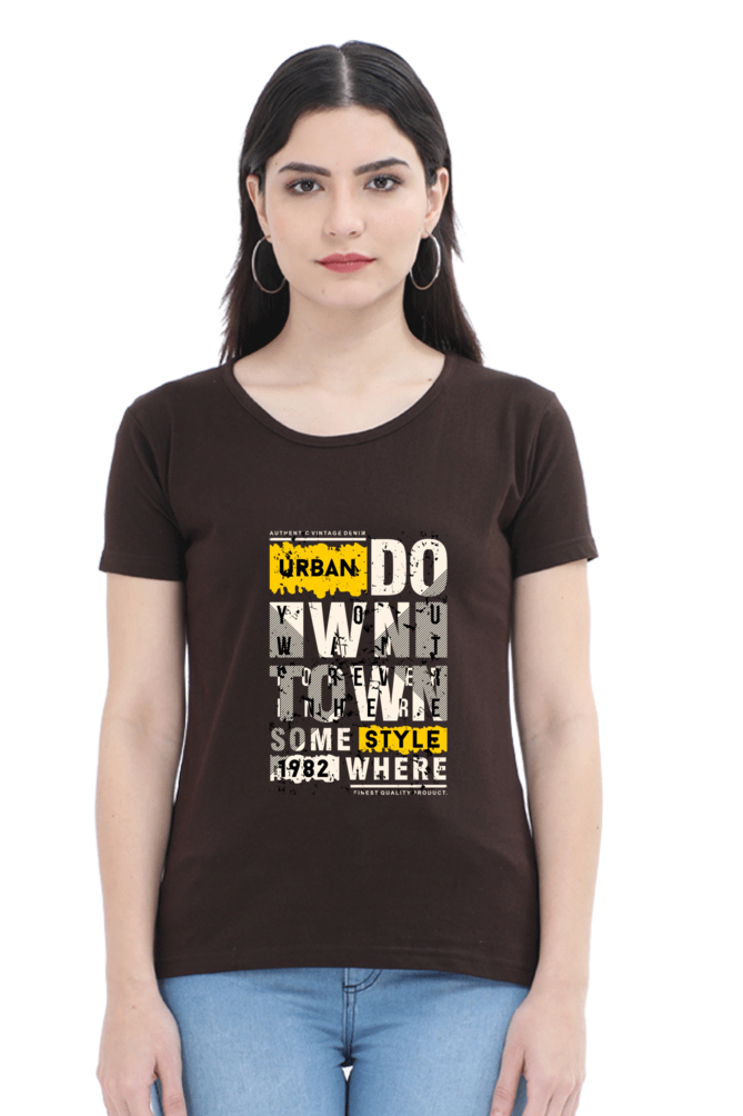 Urban Style Women’s T-shirt - Coffee Brown / S