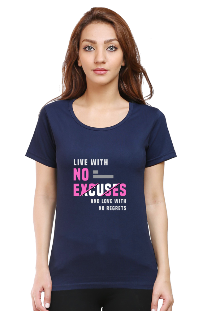 Live With No Excuses And Love With No Regrets - Navy Blue / XL