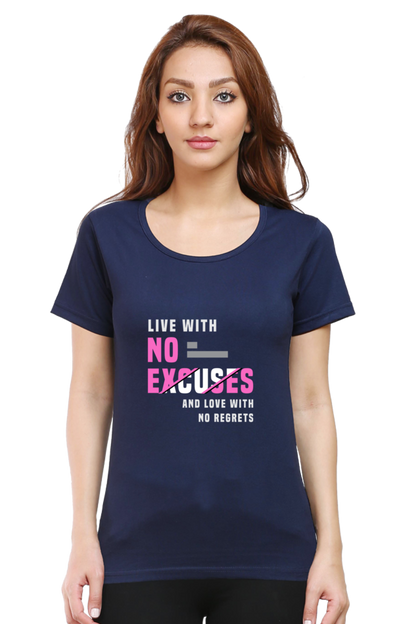 Live With No Excuses And Love With No Regrets - Navy Blue / XL