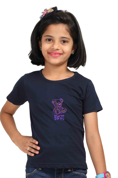 navy blue color cotton t shirt for kids