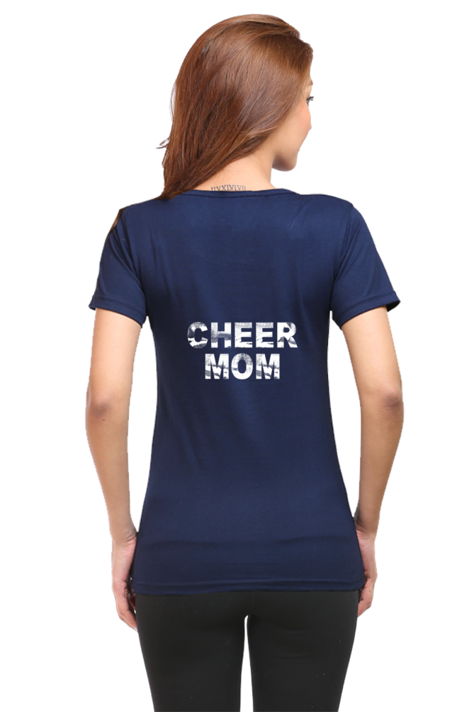 cheer mom printed t shirt for women navy blue color