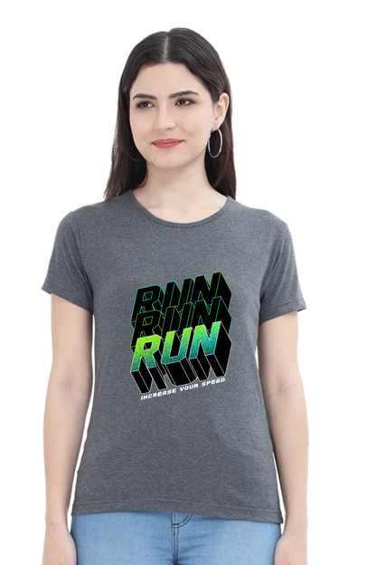 Run Run Run Women’s T-shirt - Charcoal Melange / M