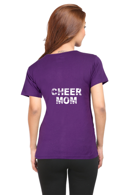 cheer mom printed t shirt for women purple color