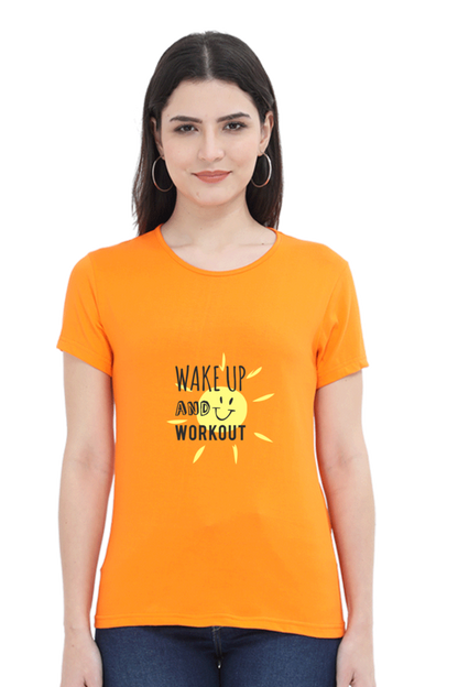 Wake Up And Work Out Women’s T-shirt - Orange / L