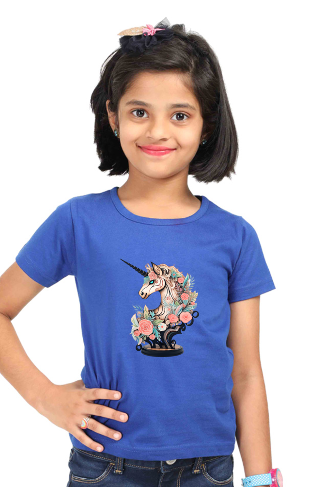 Unicorn Series 6 Girls T-Shirt - Royal Blue / 0-12M