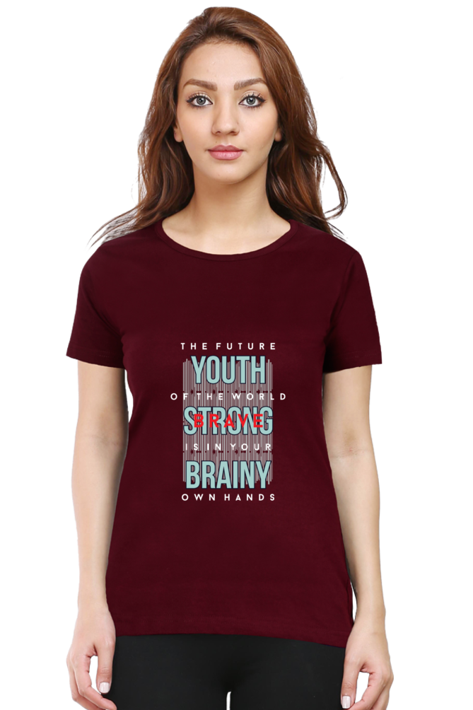 The Future Of The World Is In Your Hands Women’s T-shirt - Maroon / S