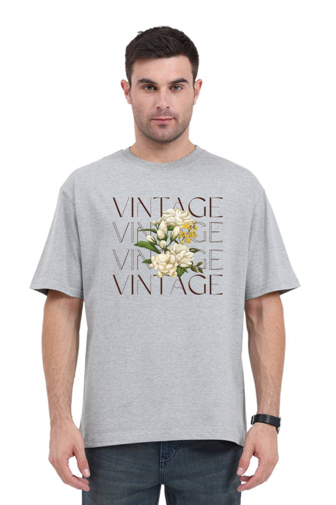 Vintage Flower Unisex Oversized T-Shirt