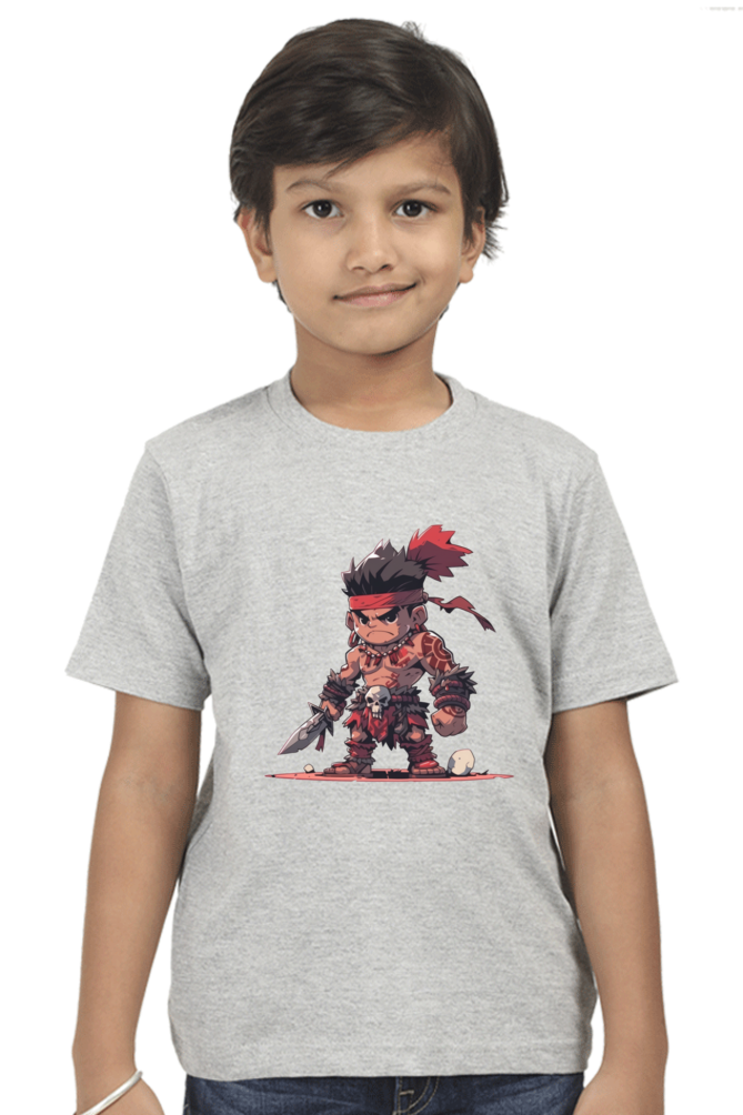 Tribal Child Boys T-Shirt - Grey Melange / 5Yrs