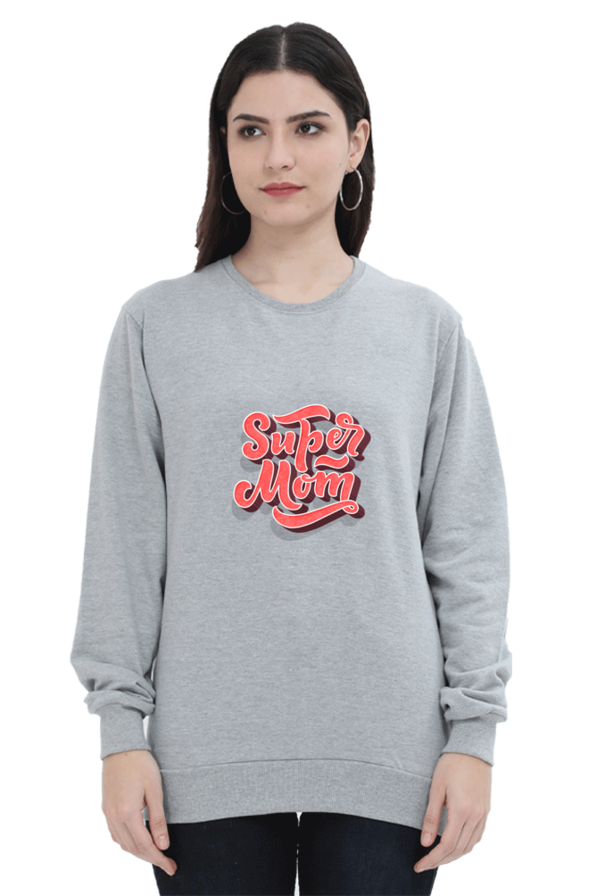 Super Mom Unisex Sweatshirt - Grey Melange / XXL