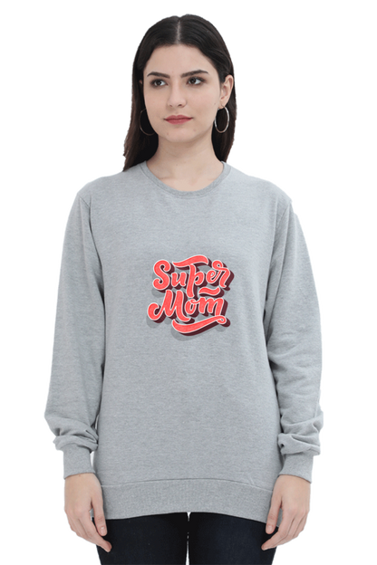 Super Mom Unisex Sweatshirt - Grey Melange / XXL