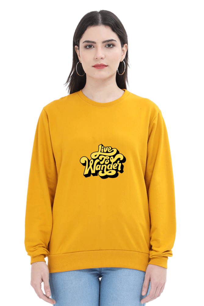 Live To Wander Unisex Sweatshirt - Mustard Yellow / S