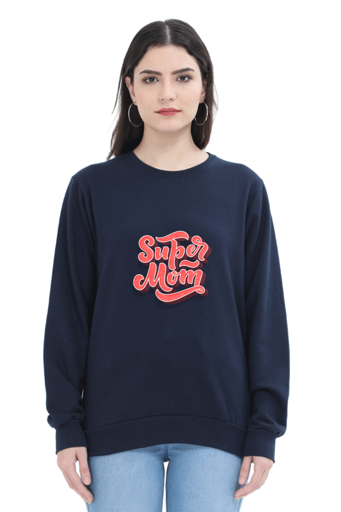 Super Mom Unisex Sweatshirt - Navy Blue / S