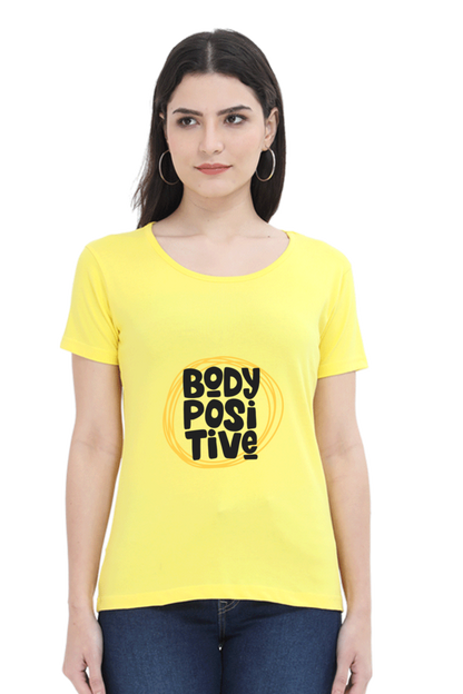 cotton t shirt for women half sleeves yellow