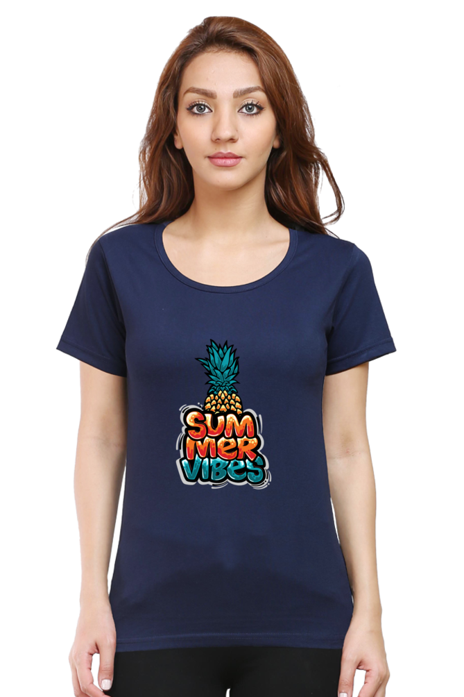 Summer Vibes Women’s T-shirt - Navy Blue / XL